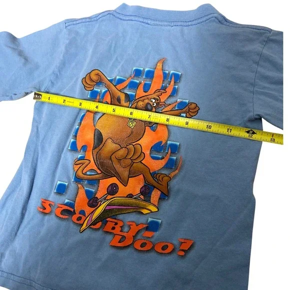 y2k 90's Vintage Scooby Doo Cartoon Network Blue Long Sleeve Graphic Tee Kids - Picture 7 of 8
